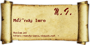 Mándy Imre névjegykártya